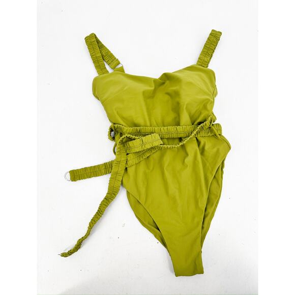 Andrea Lyamah Antii Wasabi Green Belted One Piece Swimsuit Size Medium - Picture 7 of 7